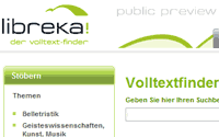 So sieht eine Bcher-Suchmaschine aus, die den Verlagen gefallen soll.
Screenshot: libreka.de