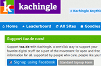 Kachingle sammelt fr taz.de
Screenshot (Ausschnitt)