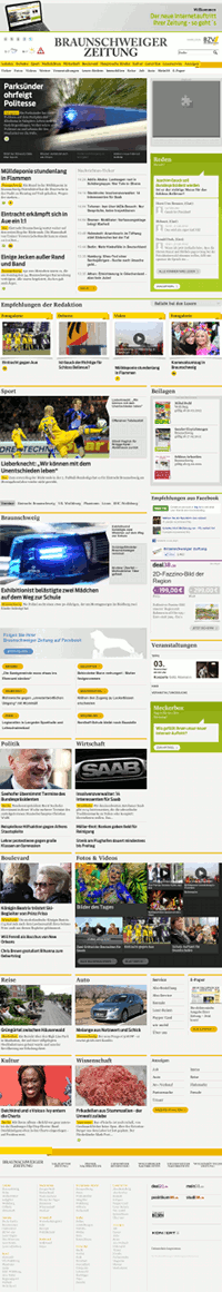 Die neue Homepage der Braunschweiger Zeitung
Screenshot: Netzpresse
