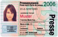 Ab 2006 gibt es neue Presseausweise, bald wohl auch weitere Herausgeber
Foto: Presseausweis.org