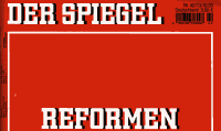Reformen, der Spiegel sieht rot. Hefttitel im Oktober 2003
Foto: Netzpresse Foto