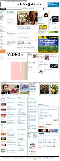 Wolkenkratzer: Die Homepage der Times Online, nur etwas für konditionsstarke Scroller