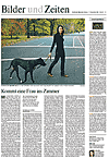 Frau mit Hund. Die amerikanische Schriftstellerin Nicole Krauss spaziert auf Seite Z1 der neuen-alten "Bilder und Zeiten".
