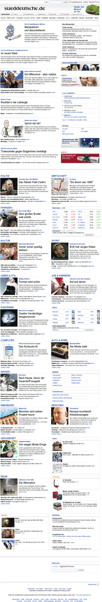 Zum Finger-wund-scrollen: Das neue Layout von Sueddeutsche.de
Foto: Netzpresse (Screenshot) Foto