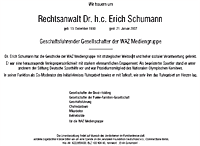 Todesanzeige fr Erich Schumann
Foto: WAZ-Gruppe