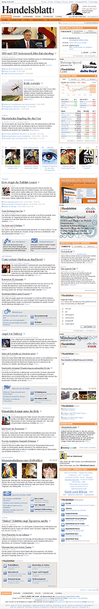Langer Striemel: Die neue Website von Handelsblatt.com
Screenshot: Netzpresse