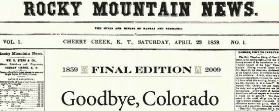 Jüngstes Zeitungsopfer: die Rocky Mountain News
Foto: rockymountainnews.com
