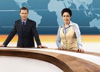 Steffen Seibert mit Partnerin Dunja Hayali im virtuellen Studio
Foto: ZDF / Berthold Lithjes