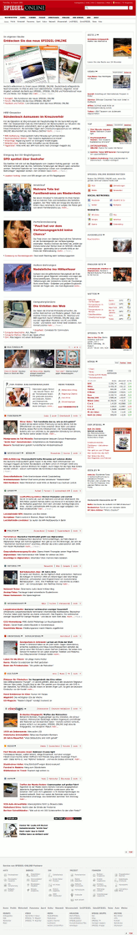 Spiegel Online direkt nach dem Relaunch.
Screenshot: Netzpresse