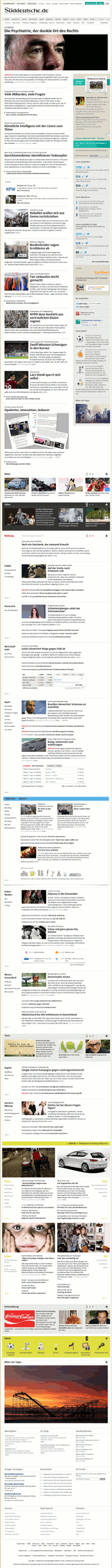 Homepage Sueddeutsche.de